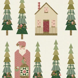 Quilt Pattern, Silent Night, Christmas Quilt, Applique Quilt, Pieced Quilt, Evergreen Trees, Santa, Laundry Basket Quilts, PATTERN ONLY