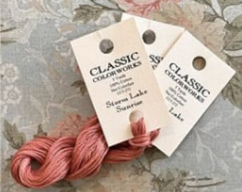 Classic Colorworks, Storm Lake Sunrise, 5 YARD Skein, Embroidery Floss, Counted Cross Stitch, Hand Dyed Floss