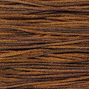 Weeks Dye Works, Chocolate suizo, WDW-1237, Madeja de 5 yardas, Algodón teñido a mano, Hilo de bordar, Punto de cruz, Bordado a mano, Aguja perforadora