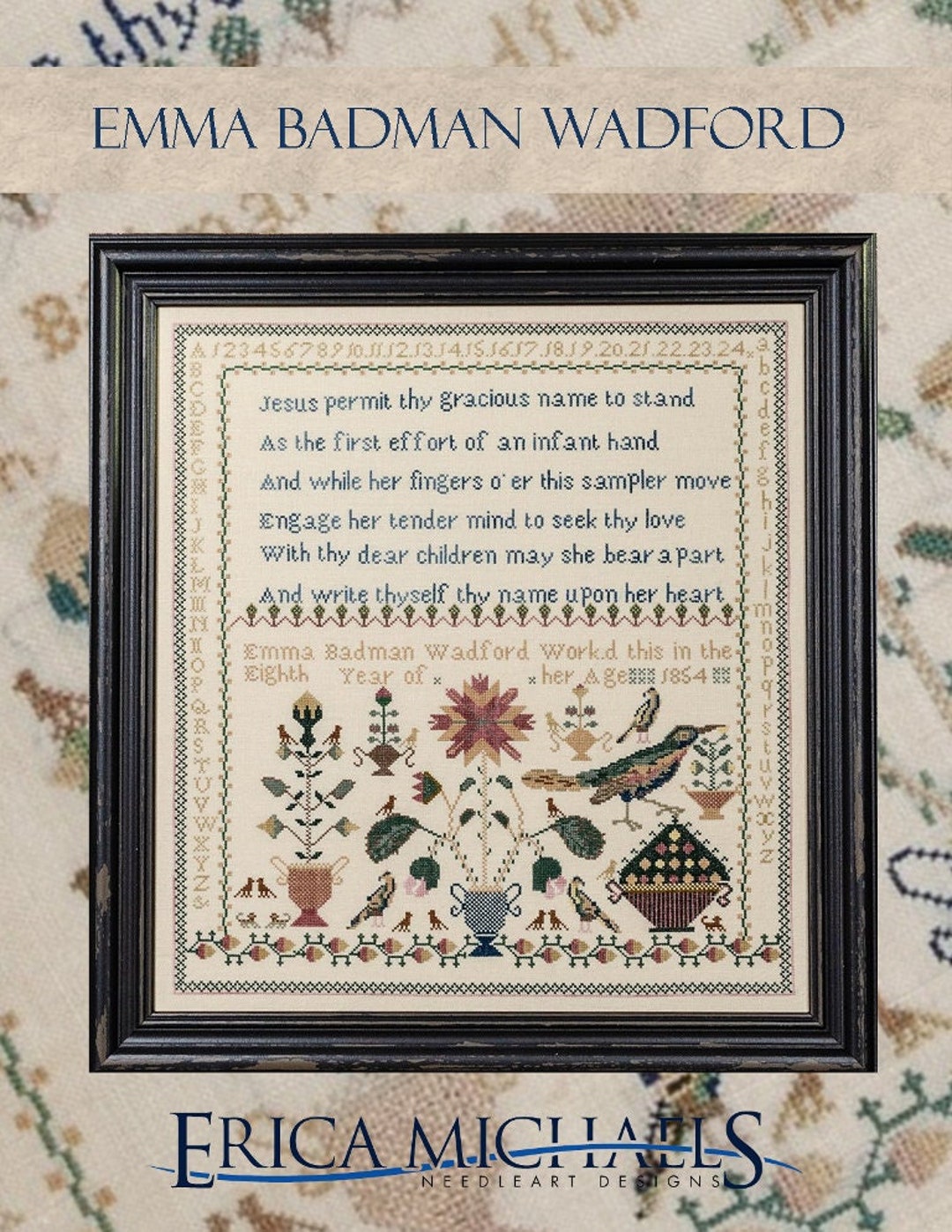 Counted Cross Stitch Pattern, Emma Badman Wadford, Reproduction ...