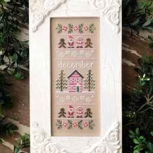 Counted Cross Stitch, Sampler of the Month, Christmas Decor, Cottage Decor, Evergreen, Country Cottage Needleworks, PATTERN ONLY image 3
