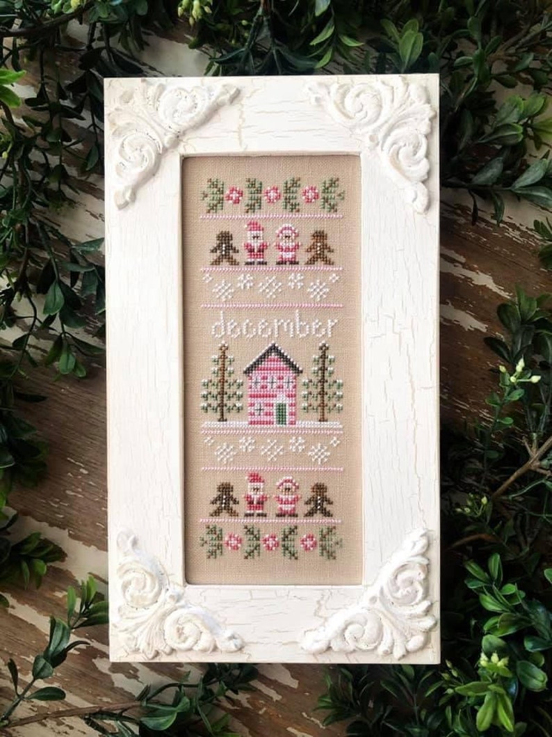 Counted Cross Stitch, Sampler of the Month, Christmas Decor, Cottage Decor, Evergreen, Country Cottage Needleworks, PATTERN ONLY image 3