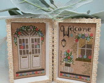 Counted Cross Stitch Pattern, Welcome Spring, Spring Decor, Porch, Welcome Home Series, Carolyn Robbins, KiraLyns Needlearts, PATTERN ONLY