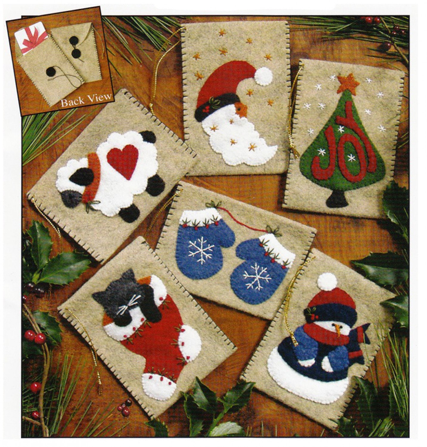 Wool Applique Patterns Kits Christmas ornaments ~ All 13 ornament