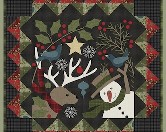 Quilt Pattern, Holly Jolly, Applique, Table Runner, Christmas Decor, Wall Hanging, Bonnie Sullivan, All Through the Night, PATTERN ONLY