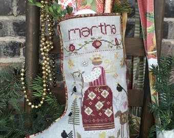 Counted Cross Stitch Pattern, Martha's Stocking, Christmas Stocking, Christmas Decor, Holiday Charms, Shepherd's Bush, PATTERN SET ONLY