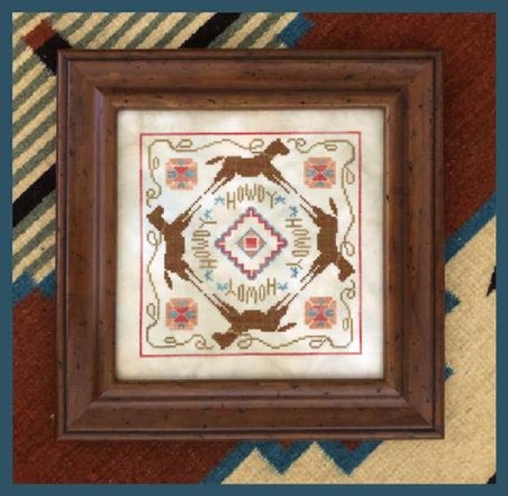 Counted Cross Stitch Howdy Pardner Tumbleweeds Western Etsy