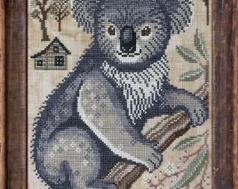 Counted Cross Stitch, A Year in the Woods II, The Koala, The Wolf, Wildlife Animals, Forest, Cottage Garden Samplings, PATTERN ONLY