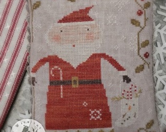 Counted Cross Stitch Pattern, Merry Old Soul, Christmas Decor, Santa, Candy Canes, Stocking, Primitive Decor, Brenda Gervais, PATTERN ONLY