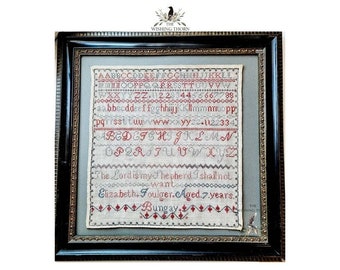 Counted Cross Stitch Pattern, Elizabeth Foulger Sampler 1875, Reproduction Sampler, Alphabet, Birgit Tolman, The Wishing Thorn, PATTERN ONLY