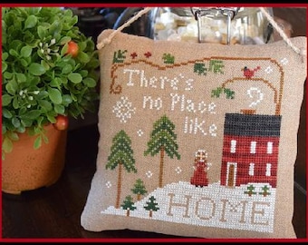 Counted Cross Stitch Pattern, No Place Like Home, Christmas Ornament, Snowman Ornament, Christmas, Little House Needleworks, PATTERN ONLY