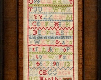 Counted Cross Stitch Pattern, Martha Guthrie, Reproduction Sampler, Alphabet, Antique Reproduction, Hands Across the Sea, PATTERN ONLY