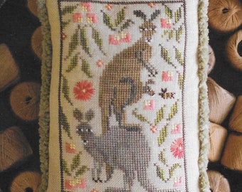 Counted Cross Stitch Pattern, Roo Crew, Kangaroo, Kangaroo Troop, Christmas Ornament, Pillow Tuck, Holly, Plum Street Sampler, PATTERN ONLY