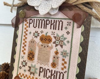 Counted Cross Stitch Pattern, Pumpkin Pickin' Crew, Pillow Ornament, Bowl Fillers, Halloween Decor, Ghost, Annie Beez, PATTERN ONLY