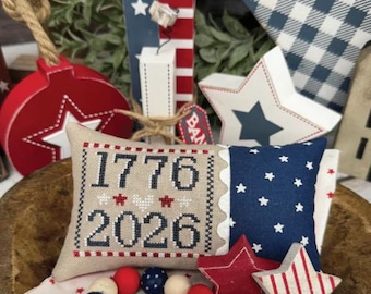 Counted Cross Stitch Pattern, 1776 - 2026, Patriotic Decor, Primrose Cottage Stitches, PATTERN ONLY