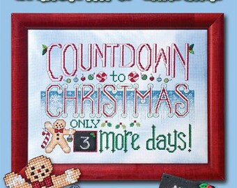 Counted Cross Stitch Pattern, Countdown to Christmas, Snowflakes, Gingerbread Man, Christmas Decor, Candy Cane, Stoney Creek, SET ONLY