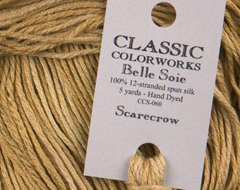 Belle Soie, Scarecrow, Classic Colorworks, 5 YARD Skein, Hand Dyed Silk, Embroidery Silk, Counted Cross Stitch, Hand Embroidery Thread