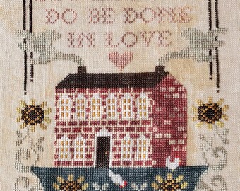 Counted Cross Stitch, Be Done In Love, Sunflower Motifs, Folk Art, Chickens, Country Chic, Gigi Reavis, The Artsy Housewife, PATTERN ONLY