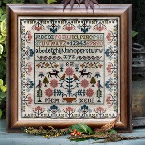 Counted Cross Stitch Pattern, Autumn Sampler, Fall Decor, Autumn Decor, Sampler Motifs, Brenda Keyes, The Sampler Company, PATTERN ONLY