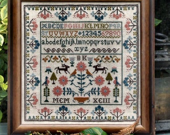 Counted Cross Stitch Pattern, Autumn Sampler, Fall Decor, Autumn Decor, Sampler Motifs, Brenda Keyes, The Sampler Company, PATTERN ONLY