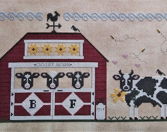 Counted Cross Stitch Pattern, All the Single Ladies, Sunflowers, Cow Barn, Dairy Farm, Rooster Weathervane, Vintage NeedleArts, PATTERN ONLY