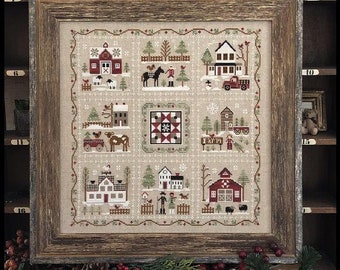 Counted Cross Stitch Pattern, Farmhouse Christmas, Pillow Ornament, Bowl Filler, Christmas Decor, Little House Needleworks, PATTERN SET ONLY
