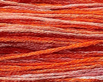 Weeks Dye Works, Flamingo, WDW-2247, 5 YARD Skein, Hand Dyed Cotton, Embroidery Floss, Counted Cross Stitch, Embroidery, PunchNeedle