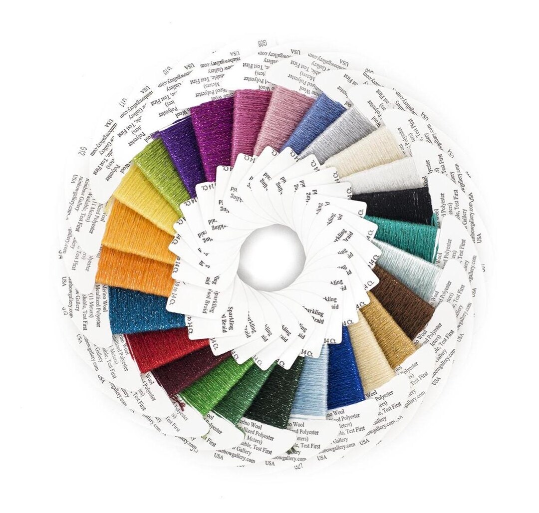 G Listen Thread Glisten, #01 to #60, Sparkling Wool Braid, Needlepoint, Cross Stitch ...