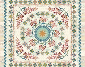 Quilt Pattern, The Seamstress, Floral Quilt, Scrap Quilt, Applique Flowers, Bed Quilt, Laundry Basket Quilts, Edyta Sitar, PATTERN ONLY