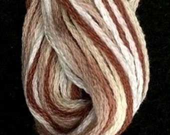 Valdani, 6 Strand Cotton Floss, M, Cappuccino, Embroidery Floss, Variegated Floss, Hand Dyed Floss, Wool Applique, Punch Needle