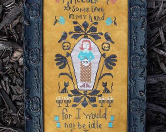 Counted Cross Stitch Pattern, Bury Me With My Needle, Motifs, Pillow Ornament, Bowl Filler, Spools, Lindy Stitches, PATTERN ONLY