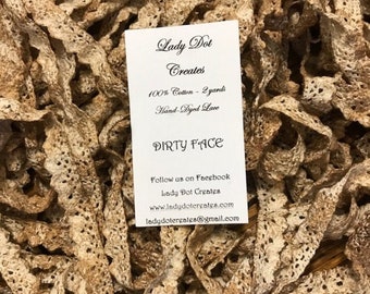 Cotton Lace Trim,  Dirty Face, Lady Dot Creates, Hand Dyed Lace, Cotton Lace, Ecru Lace, Sewing Notion, Sewing Accessory, Sewing Trim
