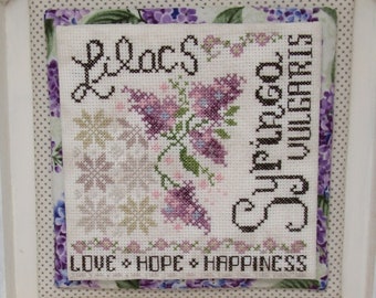 Counted Cross Stitch Pattern, Lilacs, Garden Decor, Spring Flowers, Love Hope Happiness, Carolyn Robbins, KiraLyns Needlearts, PATTERN ONLY