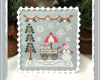 Counted Cross Stitch, Snow Village, Snow Cone Cart, Cottage Decor, Winter Decor, Country Cottage Needleworks, PATTERN ONLY