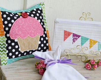 Machine Embroidery, Oh Happy Day, Kimberbell Classic, Cupcake, Bench Buddy Pillow, Jump for Joy, Zipper Pouch, Grandma's House, Kimberbell