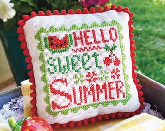 Counted Cross Stitch Pattern, Sweet Summer, Stamp Series, Summer Decor, Watermelon, Primrose Cottage Stitches, PATTERN ONLY