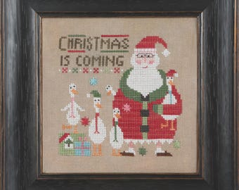 PRE-Order, Counted Cross Stitch, Wee Santa 2025, Christmas Decor, Gifts, Geese, Pillow Ornament, Bowl Filler, Heart in Hand, PATTERN ONLY