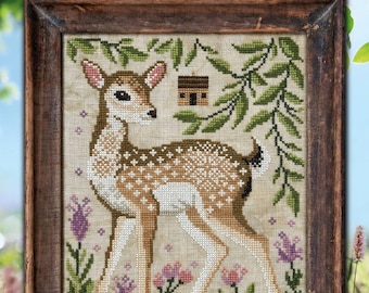 Counted Cross Stitch, A Year in the Woods II, Northern Cardinal, Crow, Koala, Wolf, Wildlife Animals, Cottage Garden Samplings, PATTERN ONLY