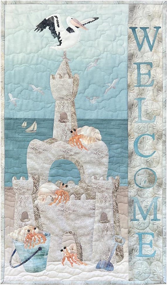 Quilt Pattern, King of the Castle, Welcome Wallhanging, Beach