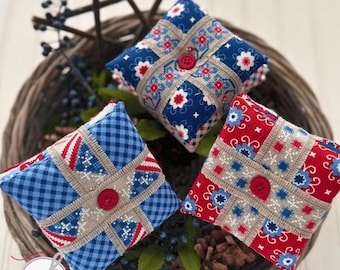 Counted Cross Stitch Pattern, That's a Wrap, Patriotic Collaboration, Ribbon, Summer House Stitche, Hands On Design, PATTERN ONLY