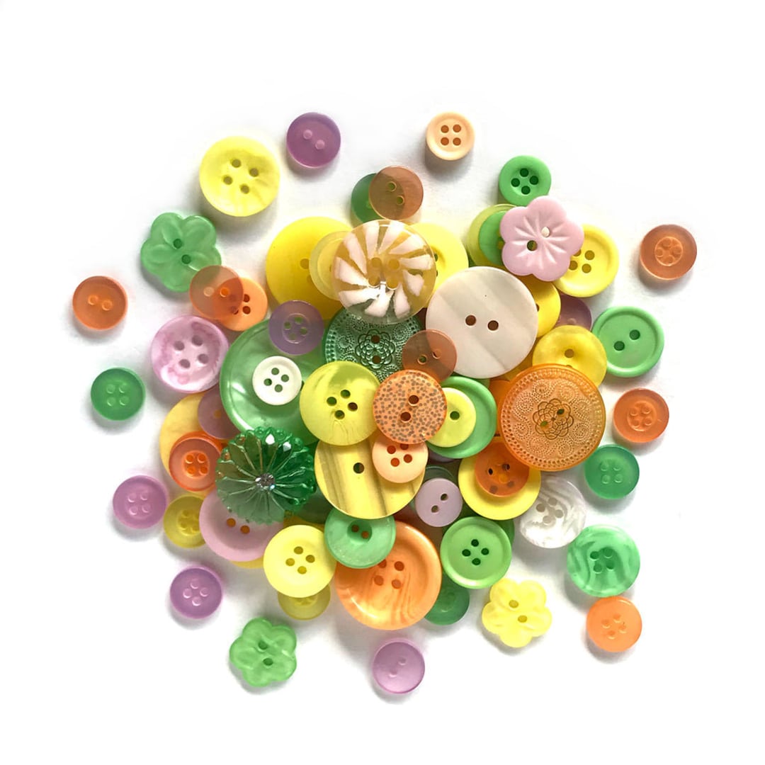 Citrus Splash, Button Grab Bag, Sewing Buttons, 2 Hole Buttons, 4 Hole ...