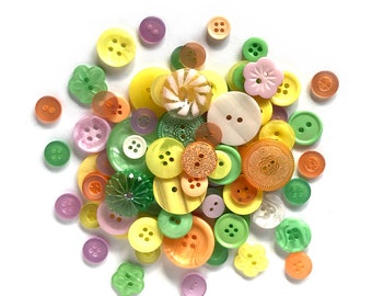 Citrus Splash, Button Grab Bag, Sewing Buttons, 2 Hole Buttons, 4 Hole Buttons, Craft Buttons, Button Embellishment, Buttons Galore & More