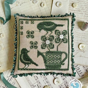 Counted Cross Stitch Pattern, Gathering Clover, St. Patrick's Day, Four Leafed Clover, Luminous Fiber Arts, PATTERN ONLY
