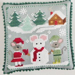 Counted Cross Stitch Pattern, A Snow Mouse, Mousecapades Series 3, Christmas Decor, Luminous Fiber Arts, PATTERN ONLY