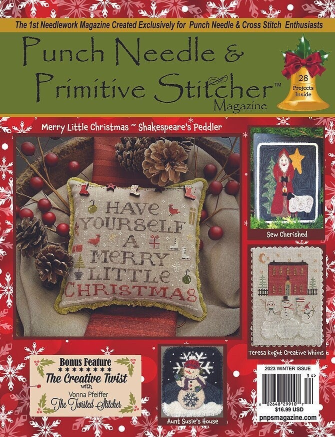 PREOrder, 2023 Magazine, Punch Needle & Primitive Stitcher, Christmas