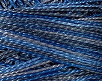 Valdani Thread, Size 8, M46, Denim Light, Valdani Perle Cotton, Embroidery Thread, Variegated Thread, Hand Dyed Thread, Wool Applique