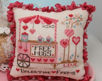 Counted Cross Stitch Pattern, Valentine Farms, Valentines Day Decor, Ornament, Carolyn Robbins, KiraLyns Needlearts, PATTERN ONLY