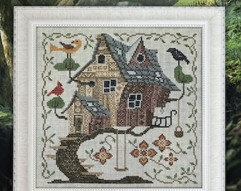 Counted Cross Stitch, Fabulous House Series, Tree House, Hobbit, Cottage, Green House, Castle, Cottage Garden Samplings, PATTERN ONLY