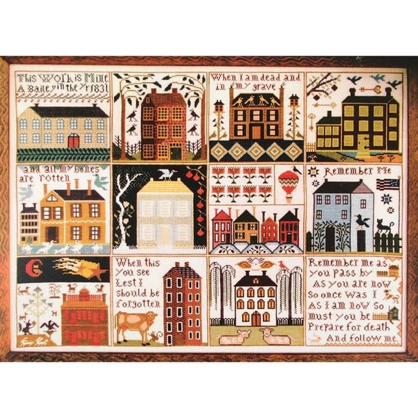 Counted Cross Stitch Pattern, The Houses of Hawk Run Hollow, Primitive Decor, Inspirational, Saltbox, Carriage House Samplings, PATTERN ONLY