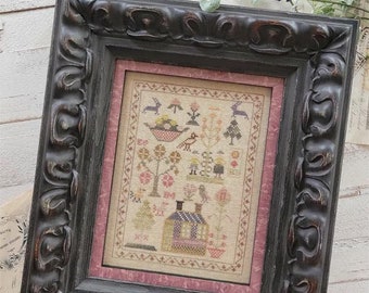 Counted Cross Stitch Pattern, Tree of Life Sampler, Antique Reproduction, Primitive Decor, Brenda Gervais, PATTERN ONLY